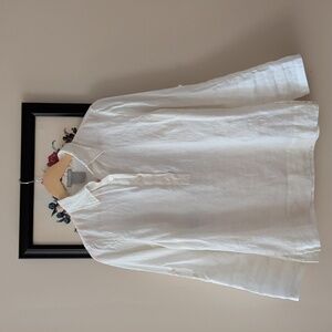 Minimalist White Linen Button-Up Shirt